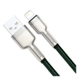 Дата кабель USB 2.0 AM to Lightning 2.0m 2.4A metal green Baseus (CALJK-B06) - зменшене зображення 2