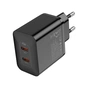Зарядний пристрій HOCO N35 Streamer 2xUSB-C PD45W GaN Black (6931474797193) - зменшене зображення 2