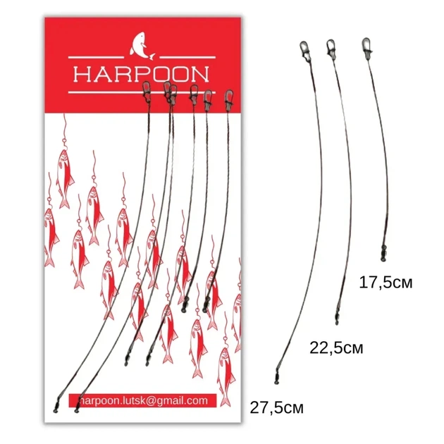 Поводок Harpoon Набір плетениx (15,20,25см по 2шт) зелений 6шт (2700000019269) - изображение 1