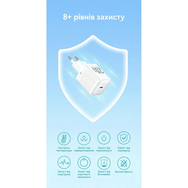 Зарядний пристрій Vention USB-C PD20W GaN black (FEPB0-EU) - picture 10