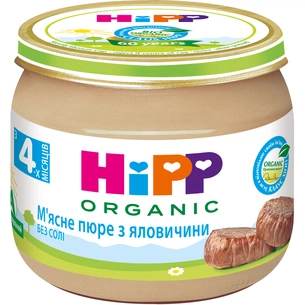 Дитяче пюре HiPP Organic м'ясне з яловичини, 80 г (9062300126034) зображення 1