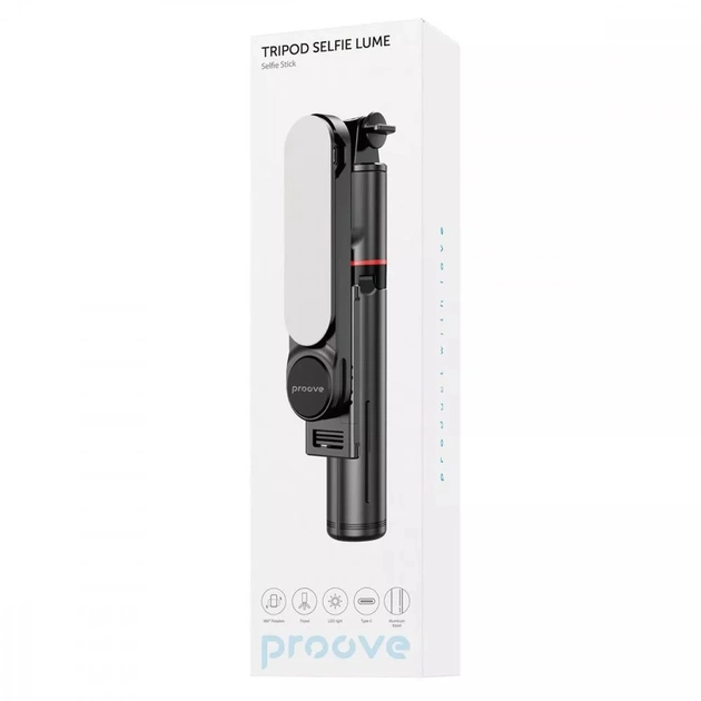 Трипод Proove Selfie Lume 1110 мм Black (MPSL00010001) - зображення 11
