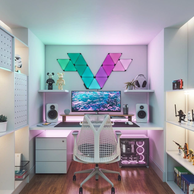 Додаткові панелі Nanoleaf Shapes Ultra Black Triangles Expansion Pack, Apple HomeKit, 3 шт. (NL47-0101TW-3PK) - picture 4