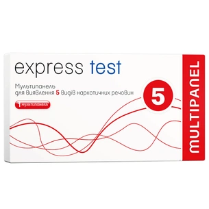Тест на наркотики Express Test Мультипанель для визначення 5 видів наркотичних речовин (7640162322805) изображение 1