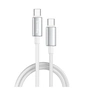 Дата кабель USB-C to USB-C 1.0m 5A 100W zinc alloy braided white ColorWay (CW-CBPDCC098-WT) - зменшене зображення 1