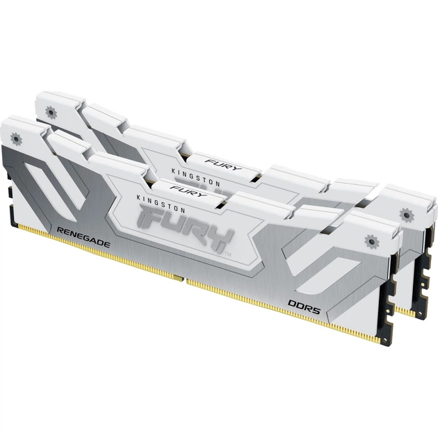 Модуль пам'яті для комп'ютера DDR5 48GB (2x24GB) 8400 MHz Renegade White XMP Kingston Fury (ex.HyperX) (KF584CU40RWK2-48) - зображення 1