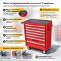Тележка для инструмента GTM на колесах, 7 отделений, центральный замок (TRGL2007) - уменьшенное изображение 5