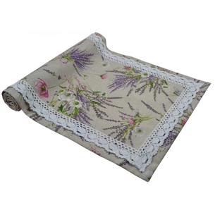 Доріжка на стіл Прованс Grosso з мереживом 140х40 см (17525) зображення 1