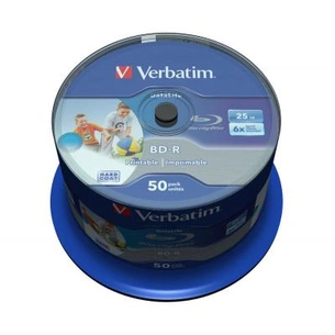 Диск BD Verbatim 25Gb 6x Cacke 50шт Wide Inkjet Printable SL Datalife (43812) изображение 1