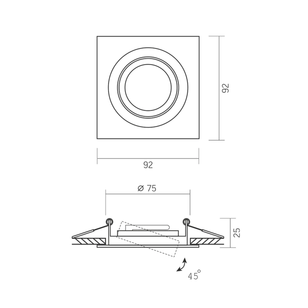 Світильник точковий Videx під лампу GU10 врізний Квадрат Білий (VL-SPF08S-W) - picture 2