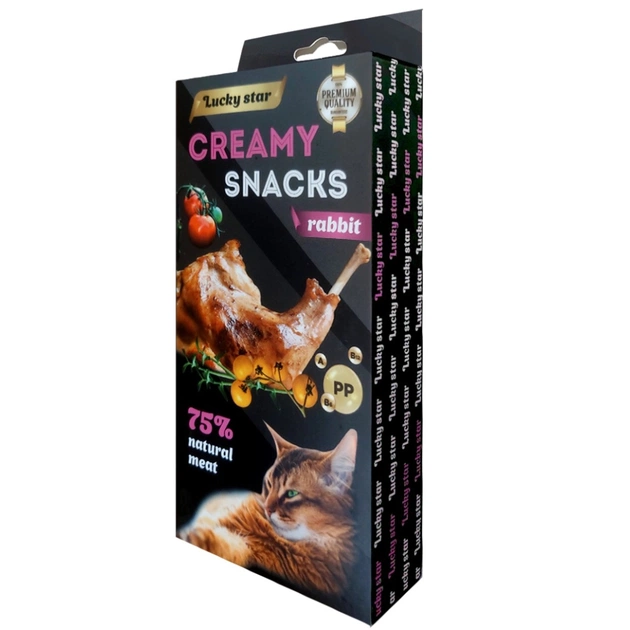 Ласощі для котів Lucky Star Лагідне пюре з м'яса кролика у стіках 10 г (4820281500527) - зображення 1