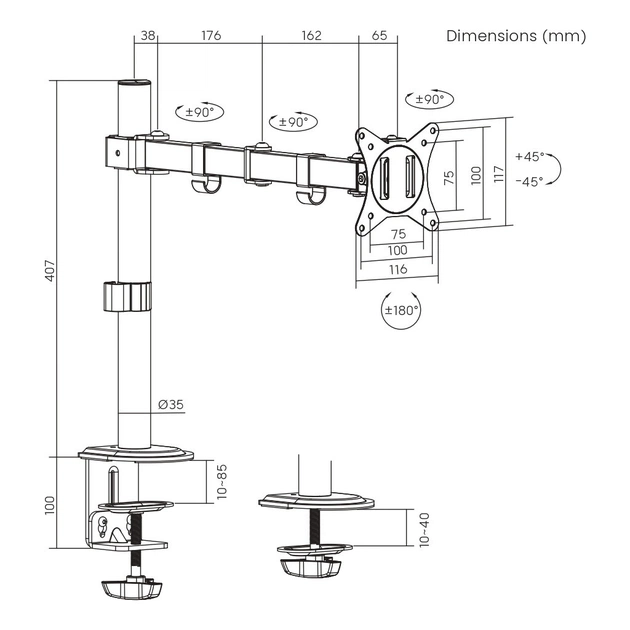 Кронштейн Brateck LDT66-C012 - изображение 11