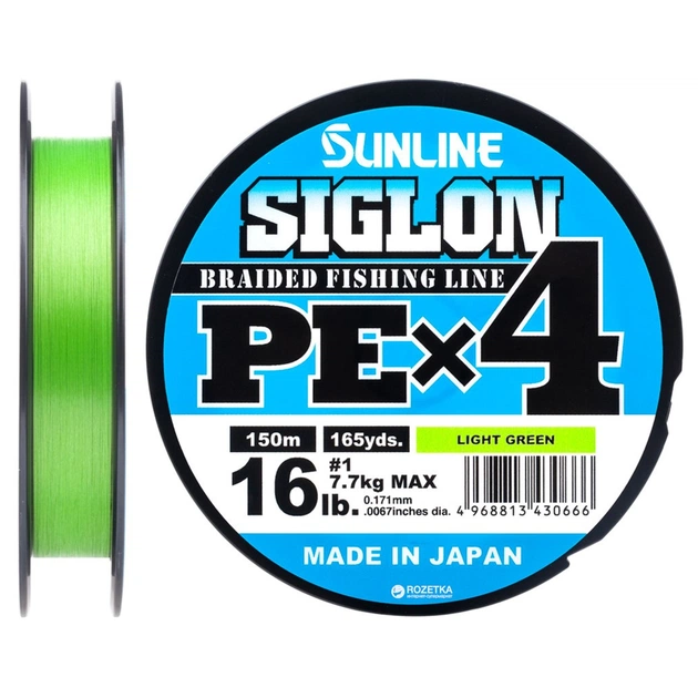 Шнур Sunline Siglon PE н4 150m 1.0/0.171mm 16lb/7.7kg Light Green (1658.09.06) - зображення 1