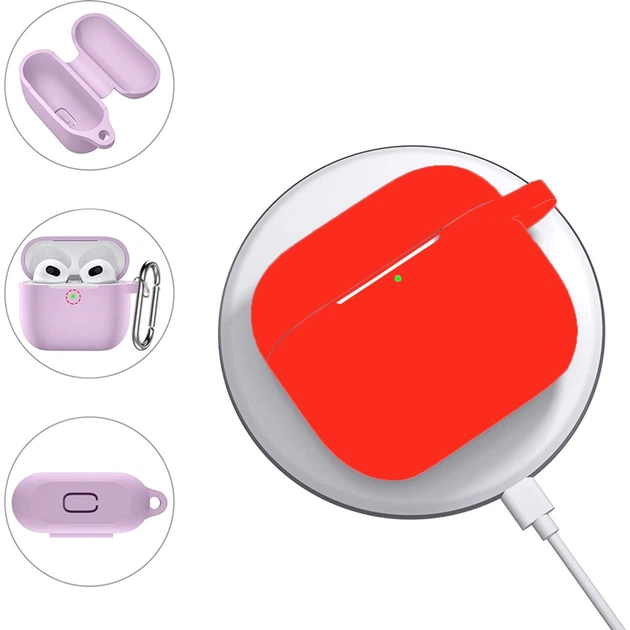 Чохол для навушників BeCover Silicon для Apple AirPods (3nd Gen) Red (707186) - picture 4
