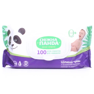 Дитячі вологі серветки Сніжна Панда для немовлят Цілющі трави, 100 шт. (4820183970459) зображення 1