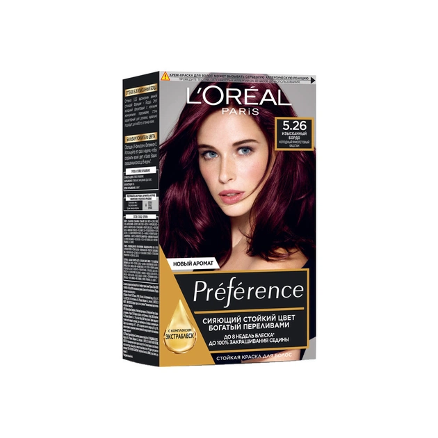 Фарба для волосся L'Oreal Paris Preference 5.26 - Холодний фіолетовий каштан (3600523421961) - зображення 1