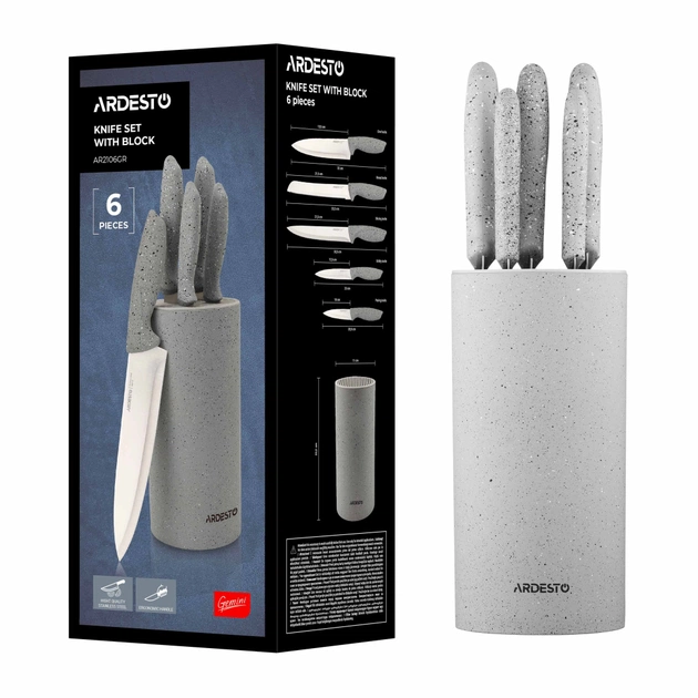 Набір ножів Ardesto Gemini 6 предметів, сірий (AR2106GR) - picture 11