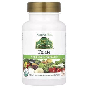 Вітамін Natures Plus Фолат, 400 мкг, Folate, Source of Life Garden, 60 вегетаріанських капсул (NAP-30751) зображення 1