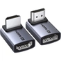 Перехідник HDMI M to HDMI F 8K60Hz 48Gbps 90° corner black Ugreen (85632) - зменшене зображення 2