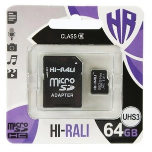 Карта пам'яті Hi-Rali 64GB microSD class10 UHS-I U3 (HI-64GBSDU3CL10-01) зображення 1