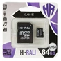 Карта пам'яті Hi-Rali 64GB microSD class10 UHS-I U3 (HI-64GBSDU3CL10-01) - зменшене зображення 1