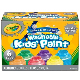 Гуашеві фарби Crayola Metallic Washable 6 шт у пляшечках (256328.006) зображення 1