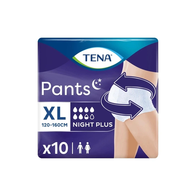 Підгузки для дорослих Tena Pants Plus Night Extra Large 10 шт (7322542133569) - зображення 1