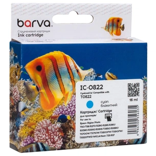 Картридж Barva Epson T0812/T0822 XL (C13T11124A10/C13T11224A10) 900ст, cyan (IC-0822) зображення 1