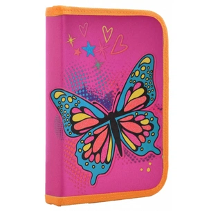 Пенал 1 вересня Butterfly твердий одинарний з клапаном (531793) зображення 1