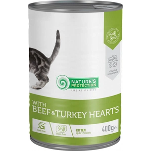 Консерви для котів Nature's Protection Kitten Beef & Turkey hearts 400 г (KIK45610) зображення 1