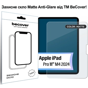 Скло захисне BeCover Matte Anti-Glare Apple iPad Pro 11" M4 2024 (713707) зображення 1
