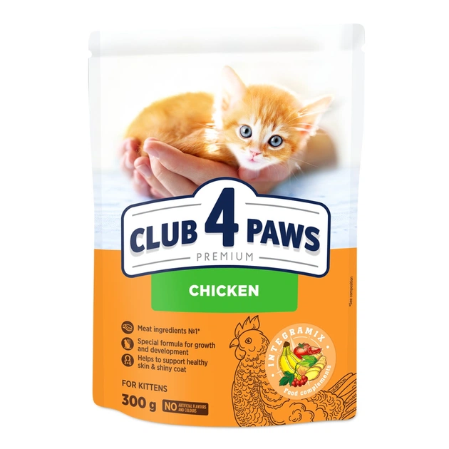 Сухий корм для кішок Club 4 Paws Преміум. Для кошенят зі смаком курки 300 г (4820083909115) - зображення 1