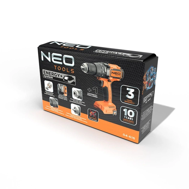Шуруповерт Neo Tools Energy+ 18V, безщітковий, 100Нм, 0-480/0-1900об/хв 1.56кг (без АКБ та ЗП) (04-616) - picture 11