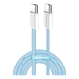 Дата кабель USB-C to USB-C 1.0m 60W 3.0А blue ColorWay (CW-CBPDCC061-BL) - уменьшенное изображение 1