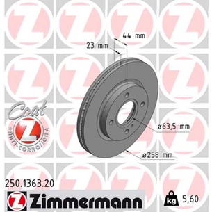 Гальмівний диск ZIMMERMANN 250.1363.20 зображення 1