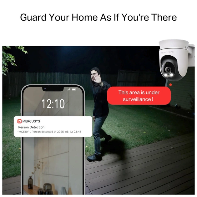 Камера відеоспостереження Mercusys IP-Камера MERCUSYS MC510 3MP N300 microSD motion detection, зовнішня (MC510) - picture 7