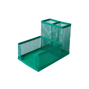 Настільний набір Buromax Органайзер металевий 104x153x98 мм Зелений (BM.6242-04) зображення 1