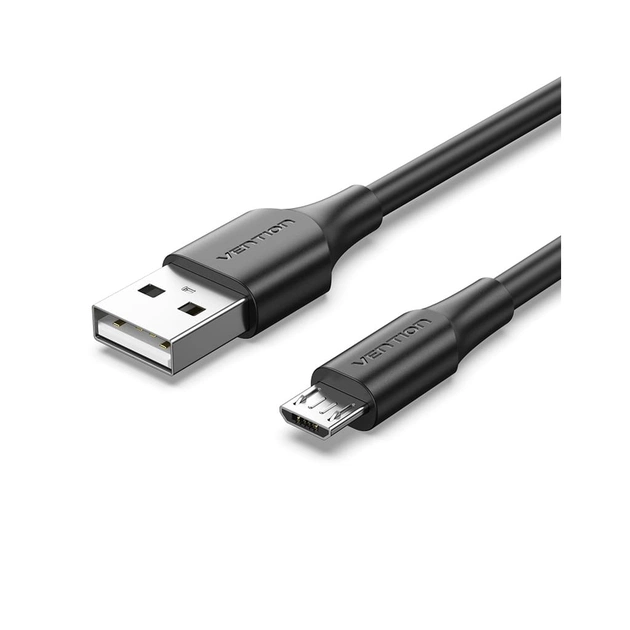 Дата кабель USB 2.0 AM to Micro 5P 1.0m 2A black Vention (CTIBF) - изображение 1