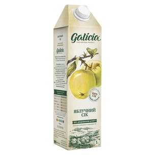 Сік Galicia Яблучний прямого віджиму неосвітлений 1 л (4820209560077) изображение 1