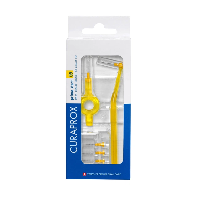 Щітки для міжзубних проміжків Curaprox Prime Start CPS 09 D 0.9 - 4 мм 5 шт. + 2 тримачі (7612412427837) - зображення 1