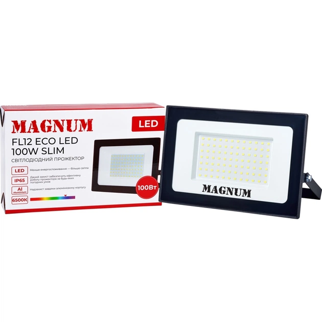 Прожектор MAGNUM FL12 ECO LED 100Вт slim 6500К IP65 (90018087) - picture 4