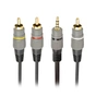 Кабель мультимедійний 3.5mm M to 3xRCA M 1.5m (4pin) AV Cablexpert (CCAP-4P3R-1.5M) - зменшене зображення 1