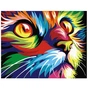 Картина по номерам Strateg Поп-арт кольоровий кіт 40х50 см (VA-0126) - зменшене зображення 1