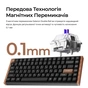 Клавіатура Keychron K2HE Gateron Double-Rail Magnetic Nebula Hot-swap QMK Wireless/Bluetooth/USB-А UA Wood/Black (K2H-F1-UA) - зменшене зображення 9