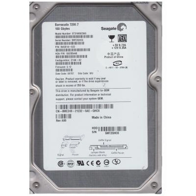 Жорсткий диск 3.5" 160Gb Seagate (# ST3160023AS #) - изображение 1