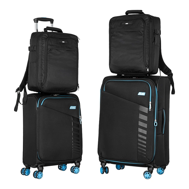 Набір валіз 2E Trek (M+S), чорні (2E-SPE-TREK-SET4-BK) - зображення 1