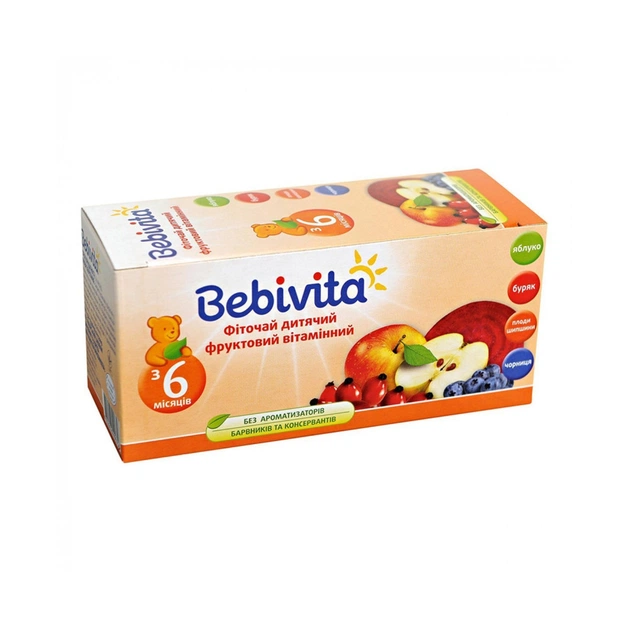 Дитячий чай Bebivita фруктовий вітамінний, 30 г (4820025490756) - picture 1