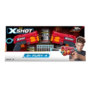 Іграшкова зброя Zuru X-Shot Red Швидкострільний бластер EXCEL FURY 4 2 PK (3 банки, 16 патронів) (36329R) зображення 1