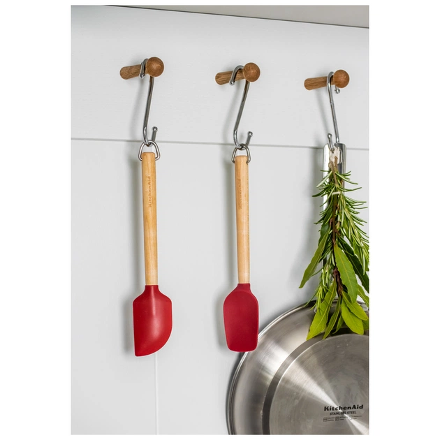 Лопатка кухонна KitchenAid Coreline для тіста, Набір 2 шт, 23,5 см, береза, червоний (KQR750OHERE) - picture 6