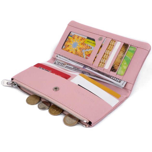 Кошелек ST Leather На кнопке Розовый (19201) - изображение 6